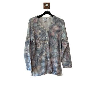 Vintage Gabriella T Made In Italy Cotton Wool Blend Granny Floral‎ Cardigan